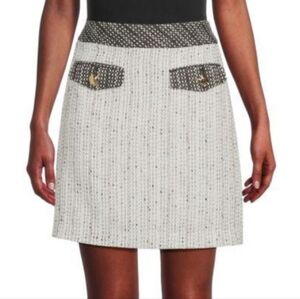 Karl Lagerfeld Black and White Tweed Mini Skirt